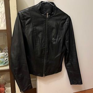Black leather jacket